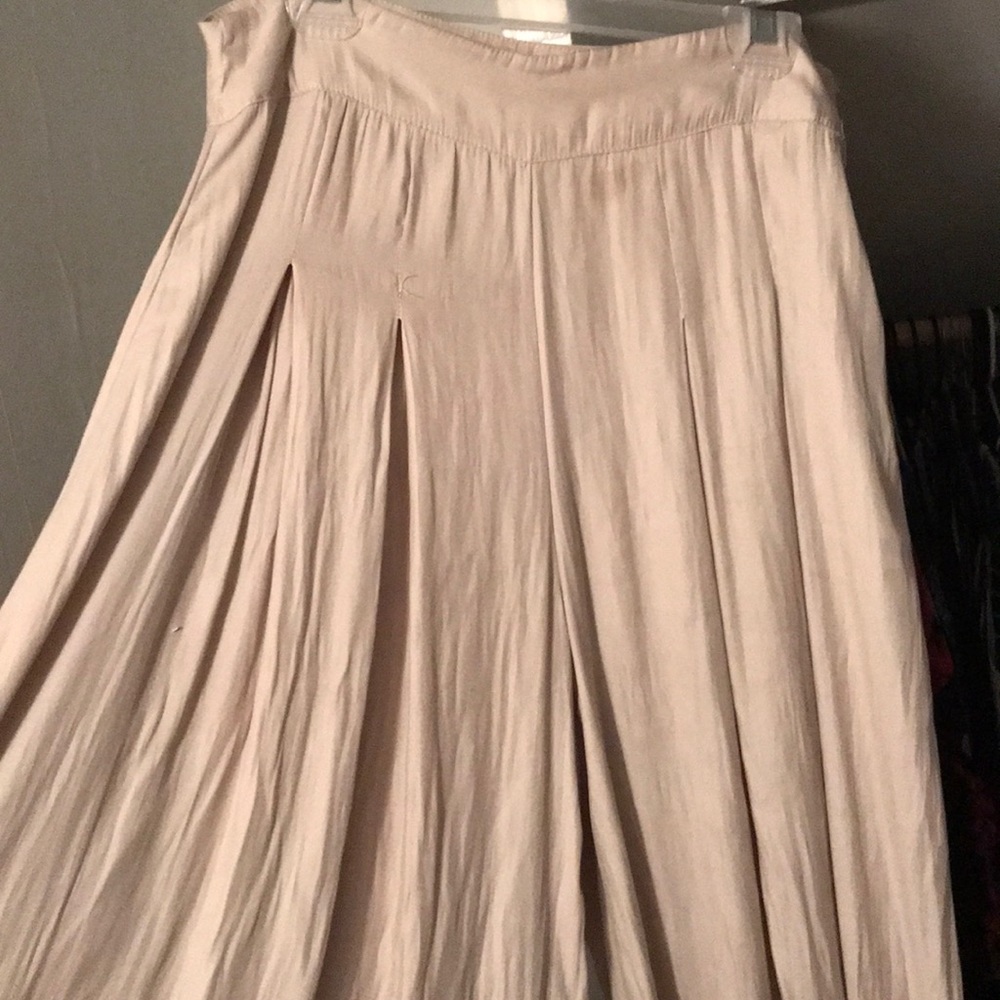 Abercrombie gold silk super flare pants